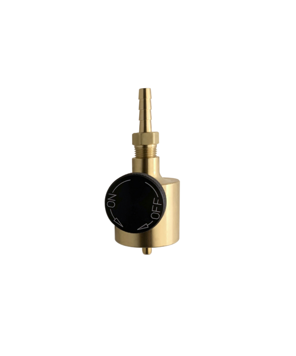 SHUT OFF VALVE: CGA 600 X 1/8" HOSE BARB